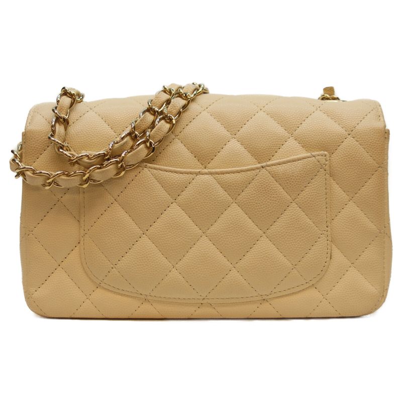 Chanel No 23 A69900 Light Beige Caviar Ghardware Mini Matelass 20 Chain