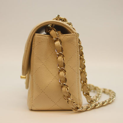 Chanel No 23 A69900 Light Beige Caviar Ghardware Mini Matelass 20 Chain