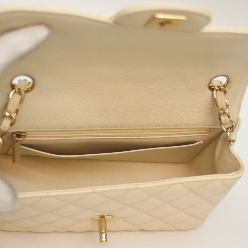 Chanel No 23 A69900 Light Beige Caviar Ghardware Mini Matelass 20 Chain