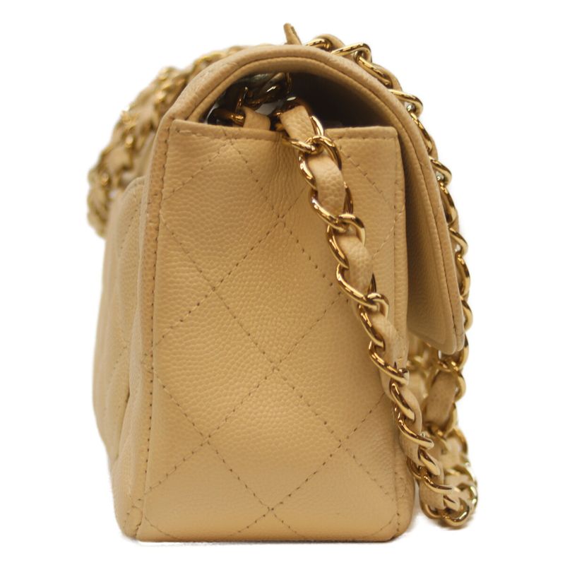 Chanel No 23 A69900 Light Beige Caviar Ghardware Mini Matelass 20 Chain
