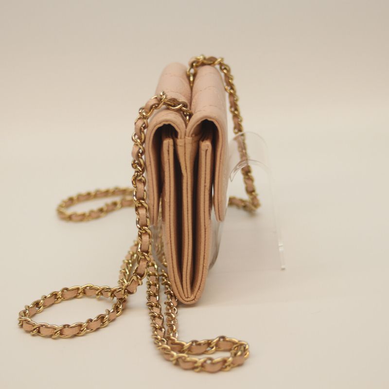 Chanel No 30 Pink Caviar Ghardware Chain Mini Wallet