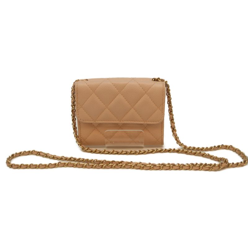 Chanel No 30 Pink Caviar Ghardware Chain Mini Wallet