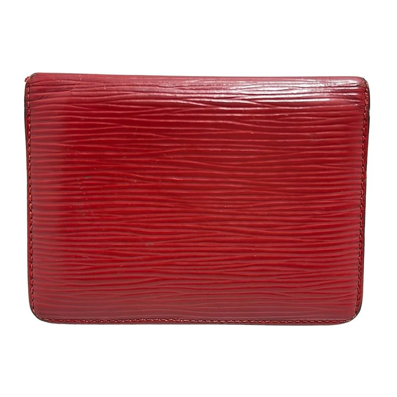 Louis Vuitton Epi Porte 2 Carte Vertical M63207 Castilian Red Leather