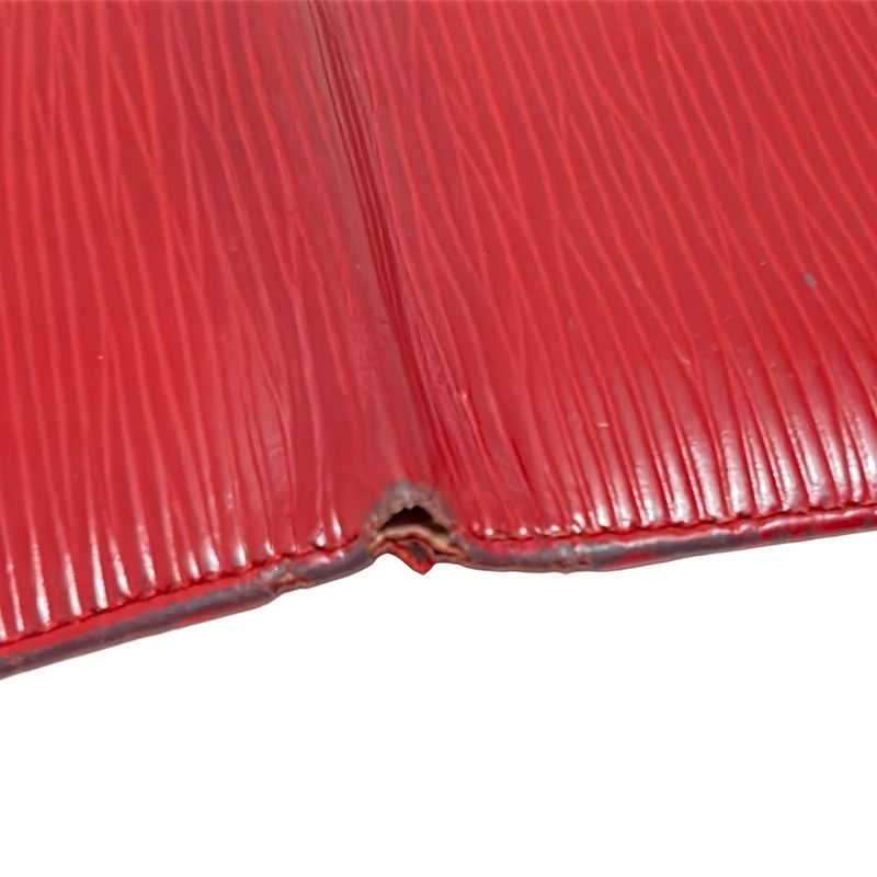Louis Vuitton Epi Porte 2 Carte Vertical M63207 Castilian Red Leather