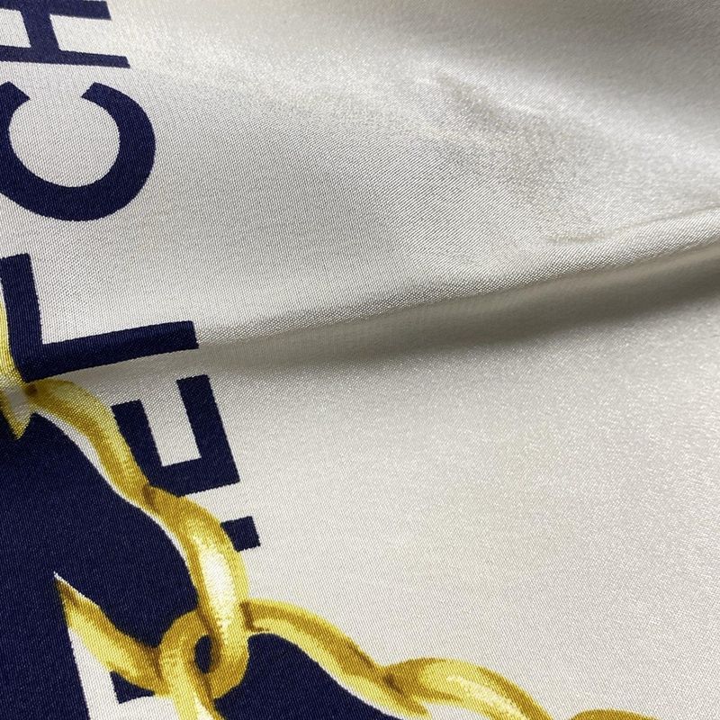 Chanel Scarf - Navy White and Gold Bag Pattern (classic Handbag Matelasse )