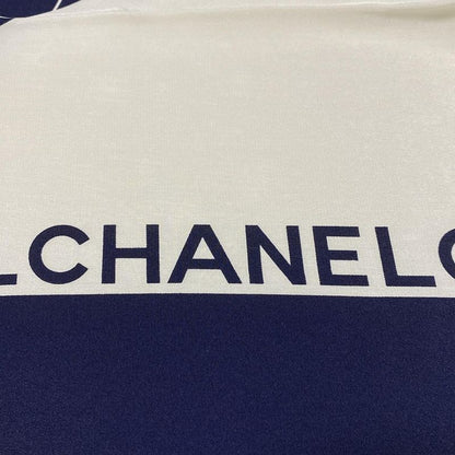Chanel Scarf - Navy White and Gold Bag Pattern (classic Handbag Matelasse )