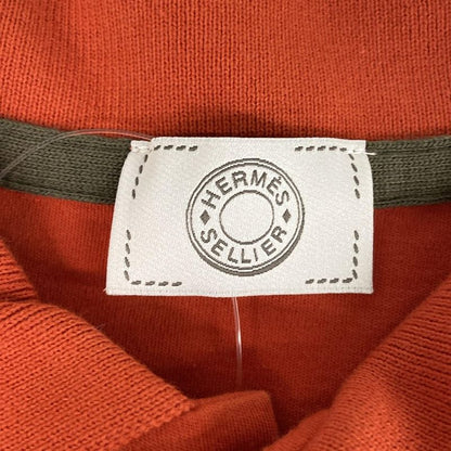 Hermes Short Sleeve Polo Shirt Size S Men's - 3054 Orange and Dark Gray Serie