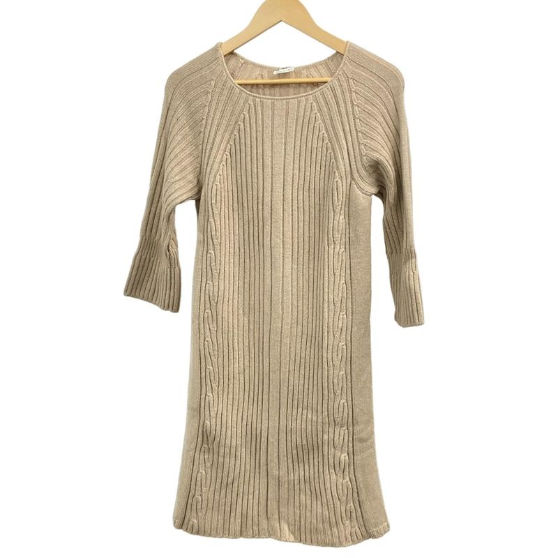 Hermes Dress Size 38 M Women's Excellent Condition - 57-7705 Beige Crew Neck