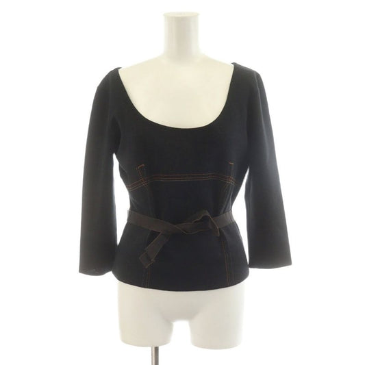 Prada Knitted Sweater Long Sleeve M Black An25