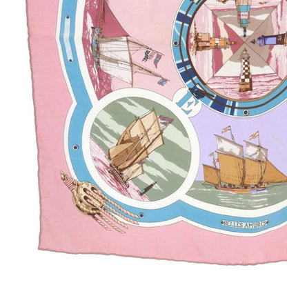 Hermes Aesthetics of Sail Belles Amures Scarf Pink Calais 45