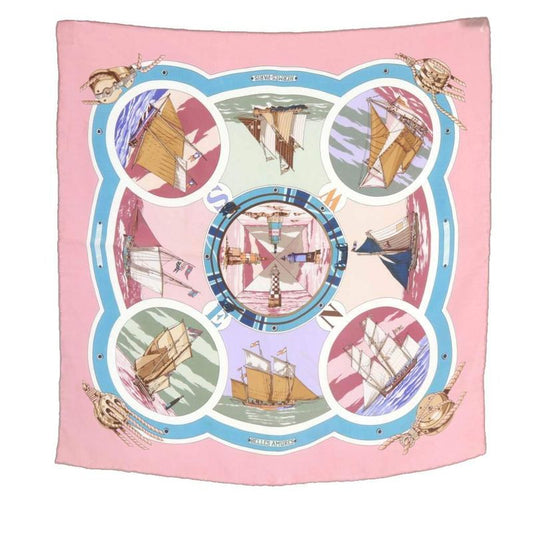 Hermes Aesthetics of Sail Belles Amures Scarf Pink Calais 45
