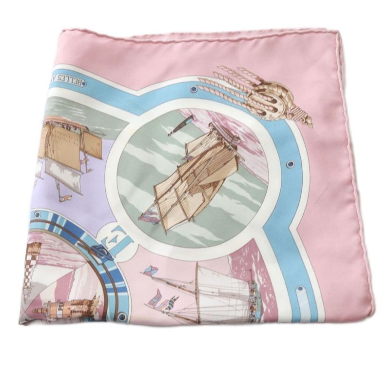 Hermes Aesthetics of Sail Belles Amures Scarf Pink Calais 45