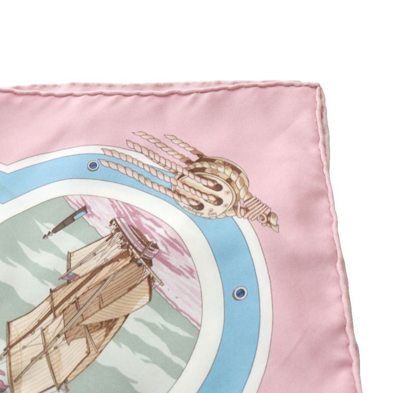 Hermes Aesthetics of Sail Belles Amures Scarf Pink Calais 45