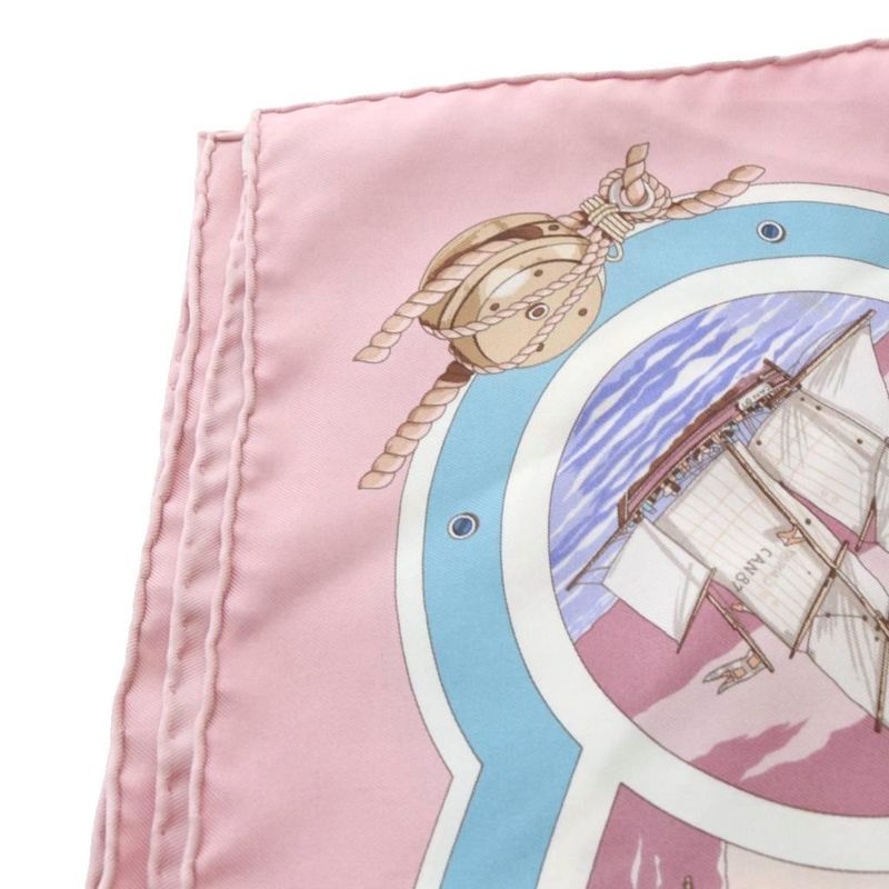 Hermes Aesthetics of Sail Belles Amures Scarf Pink Calais 45