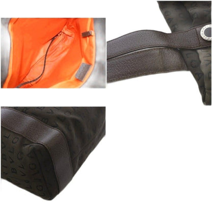 Bvlgari Bvlgari Logomania Canvas Tote Bag Shoulder Bag Dark Brown Yo25