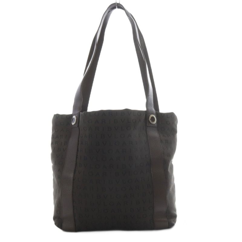 Bvlgari Bvlgari Logomania Canvas Tote Bag Shoulder Bag Dark Brown Yo25