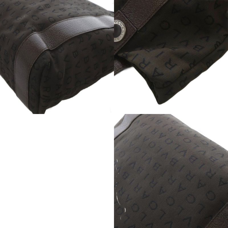 Bvlgari Bvlgari Logomania Canvas Tote Bag Shoulder Bag Dark Brown Yo25
