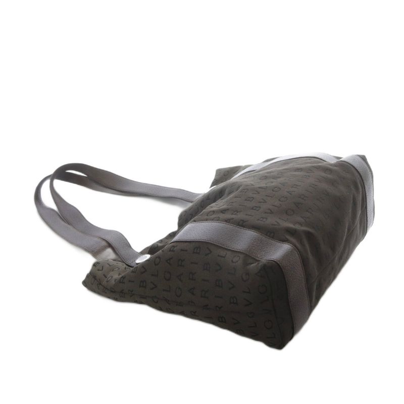 Bvlgari Bvlgari Logomania Canvas Tote Bag Shoulder Bag Dark Brown Yo25