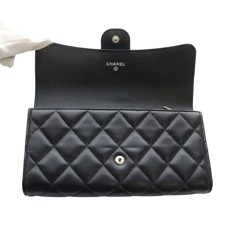 Chanel Classic Long Wallet Long Wallet Flap Matelasse Coco Mark Lambskin 31st