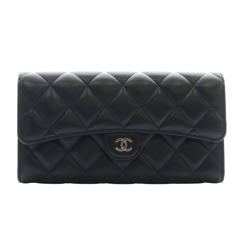 Chanel Classic Long Wallet Long Wallet Flap Matelasse Coco Mark Lambskin 31st