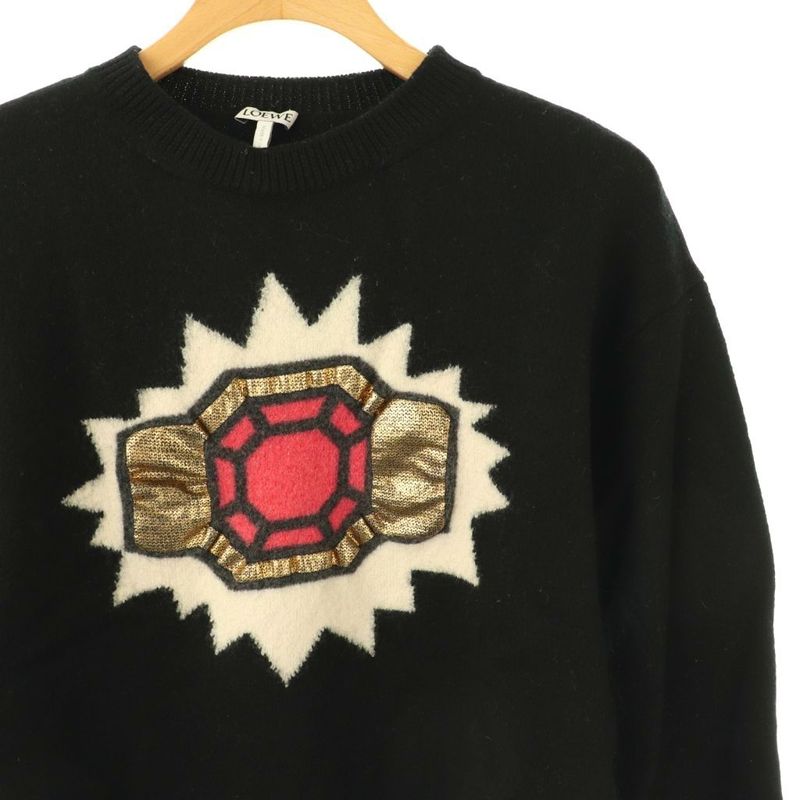 Loewe Graphic Sweater Knit XS Black Df - OS