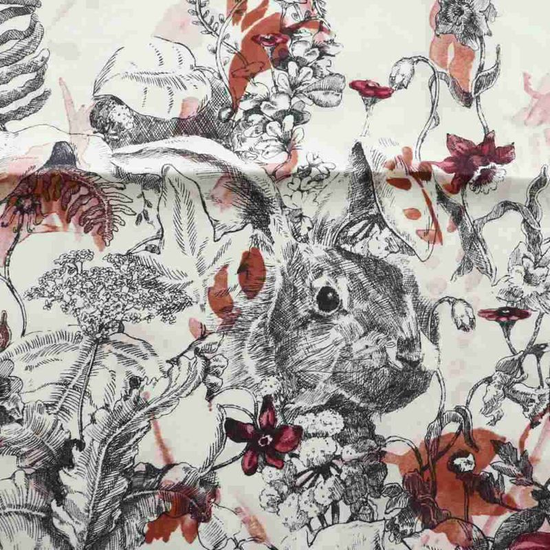 Christian Dior Jardin Magic 70 Square Scarf Silk Floral Pattern Wine Red White