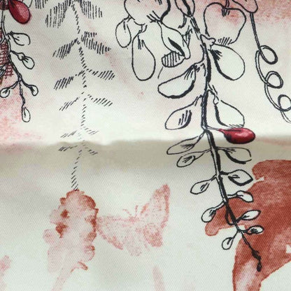 Christian Dior Jardin Magic 70 Square Scarf Silk Floral Pattern Wine Red White