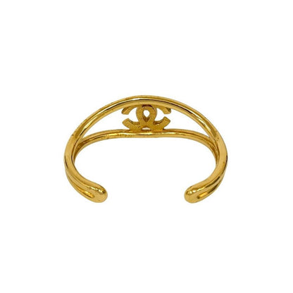 Chanel Vintage Coco Mark Bangle Bracelet Accessory Gold 02633 97P