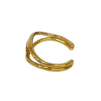 Chanel Vintage Coco Mark Bangle Bracelet Accessory Gold 02633 97P