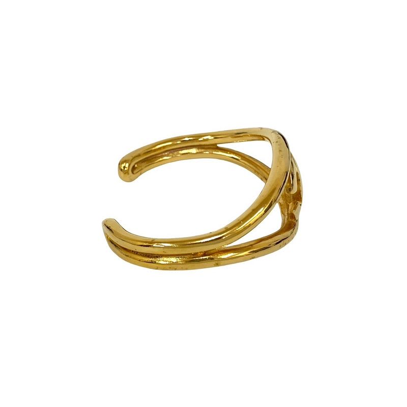 Chanel Vintage Coco Mark Bangle Bracelet Accessory Gold 02633 97P