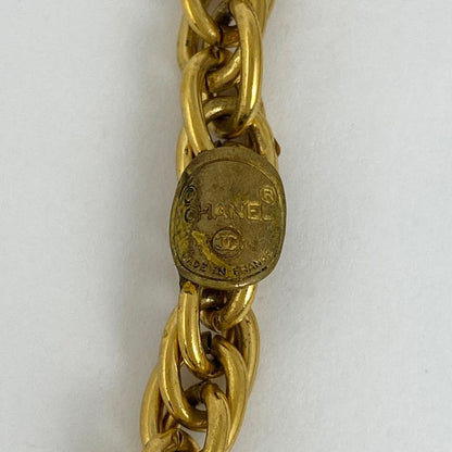 Chanel Coco Mark Chain Necklace 3strands Necklace GP Gold Ladies