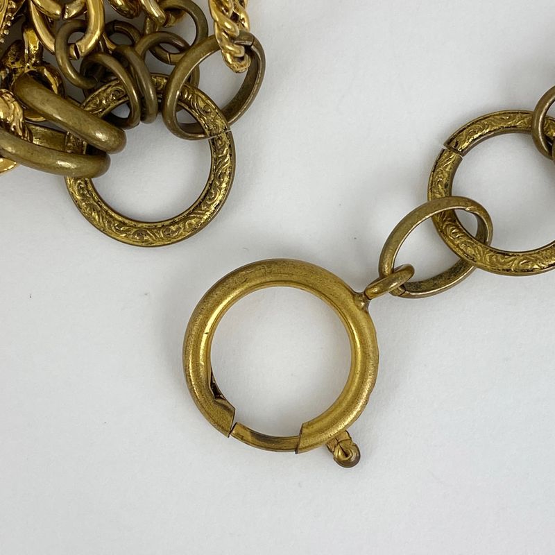 Chanel Coco Mark Chain Necklace 3strands Necklace GP Gold Ladies