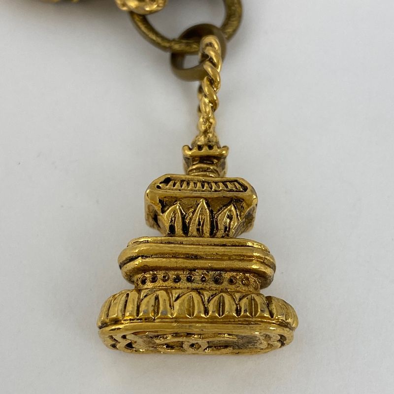 Chanel Coco Mark Chain Necklace 3strands Necklace GP Gold Ladies