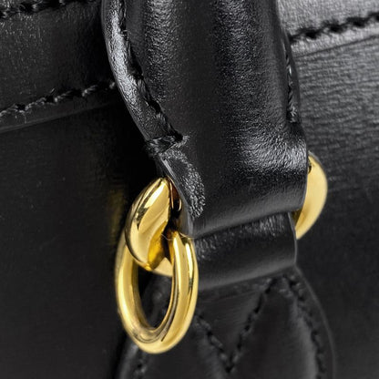 Gucci Horsebit 1955 Small Top Handle Bag Handbag Leather Black 621220 Women