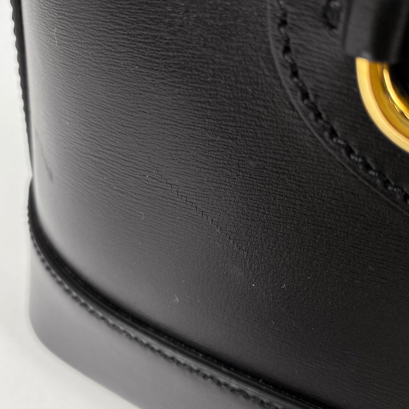 Gucci Horsebit 1955 Small Top Handle Bag Handbag Leather Black 621220 Women