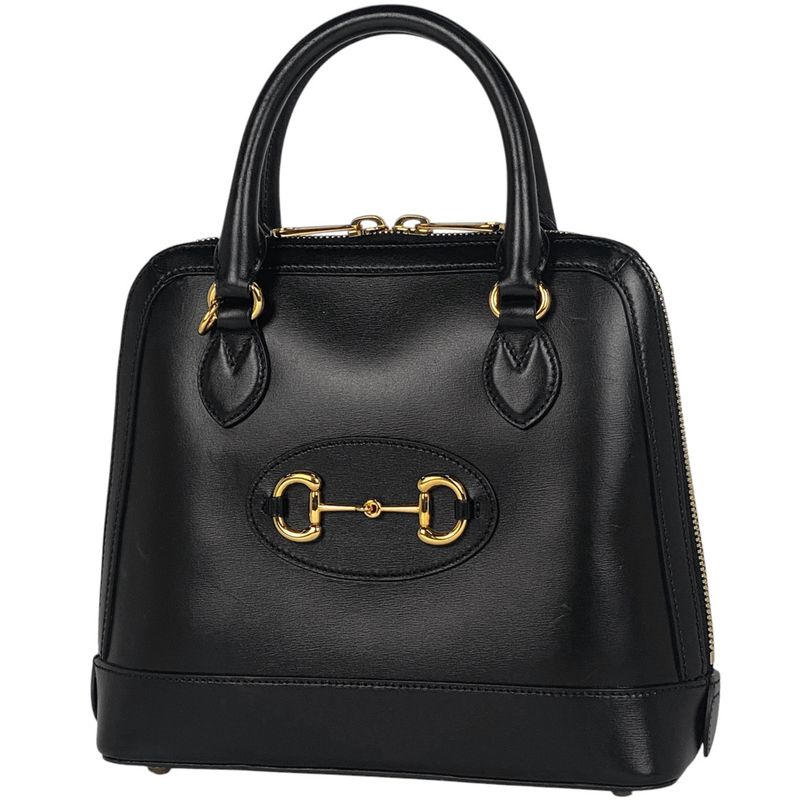 Gucci Horsebit 1955 Small Top Handle Bag Handbag Leather Black 621220 Women