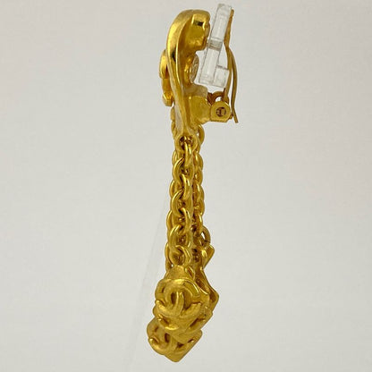 Chanel Coco Mark Earrings Swing Logo Earrings GP Gold Ladies