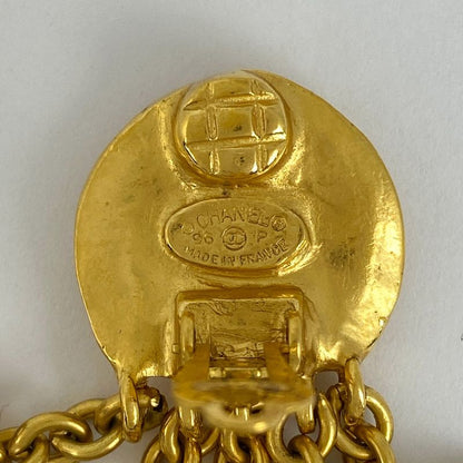 Chanel Coco Mark Earrings Swing Logo Earrings GP Gold Ladies