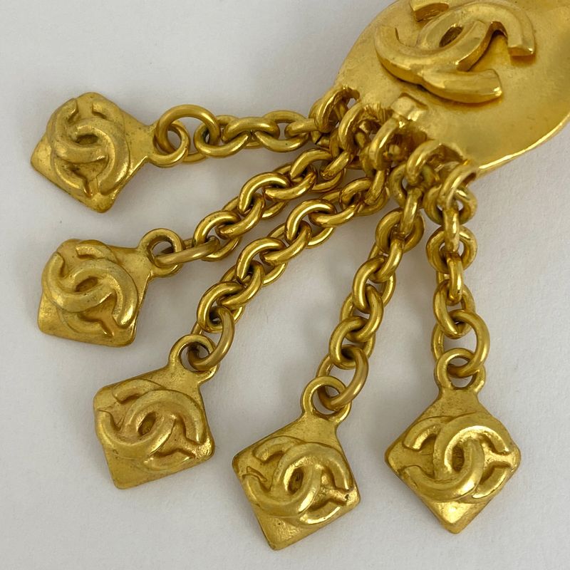 Chanel Coco Mark Earrings Swing Logo Earrings GP Gold Ladies