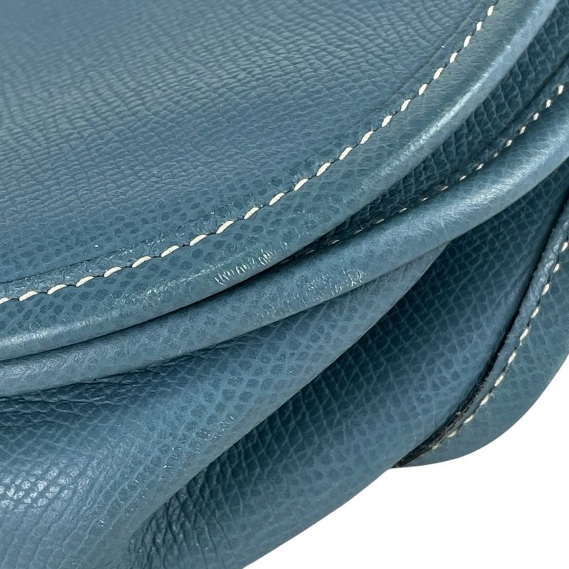 Hermes Evelyn 2 GM Perforated H Logo Shoulder Bag Vaux Epson Blue Jean J Ladies