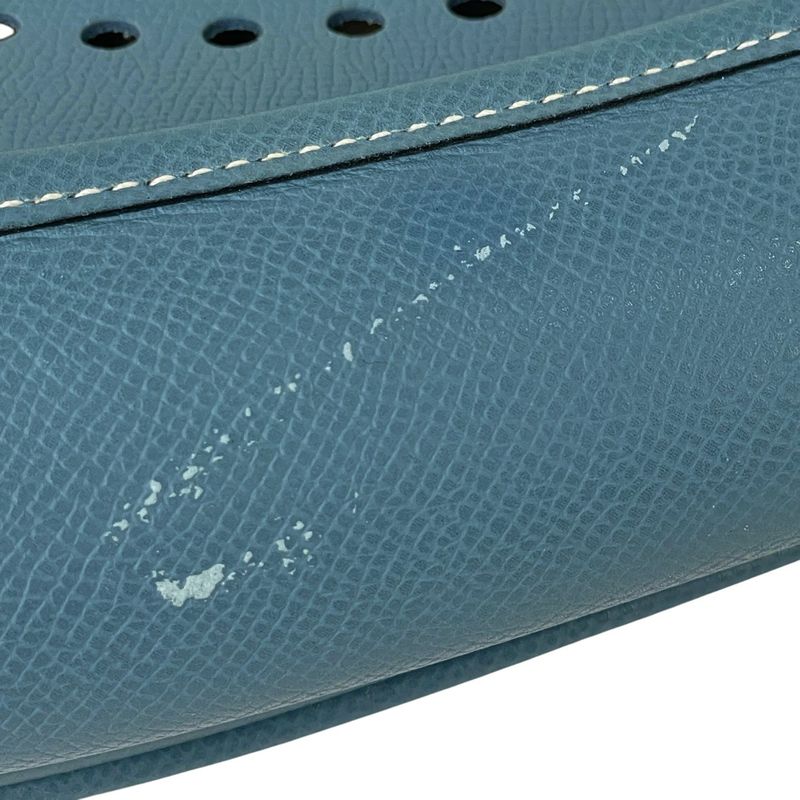 Hermes Evelyn 2 GM Perforated H Logo Shoulder Bag Vaux Epson Blue Jean J Ladies