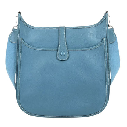 Hermes Evelyn 2 GM Perforated H Logo Shoulder Bag Vaux Epson Blue Jean J Ladies