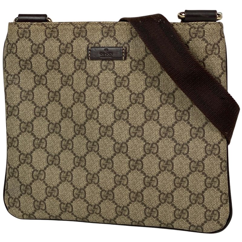 Gucci GG Pattern Shoulder Bag Crossbody Shoulder Bag Coated Canvas Brown 201538