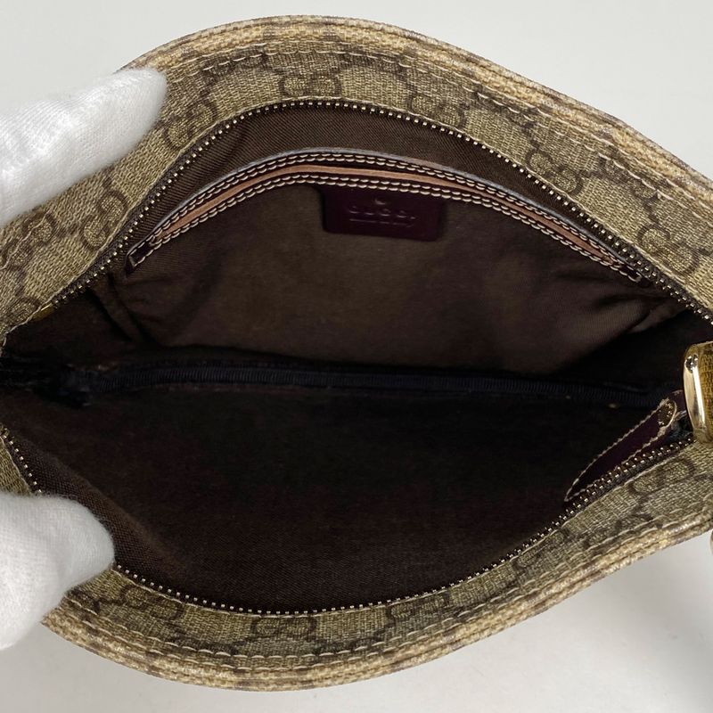 Gucci GG Pattern Shoulder Bag Crossbody Shoulder Bag Coated Canvas Brown 201538