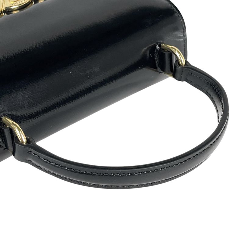 Celine Triomphe Handbag Buzas 2way Shoulder Bag Handbag Leather Black Women