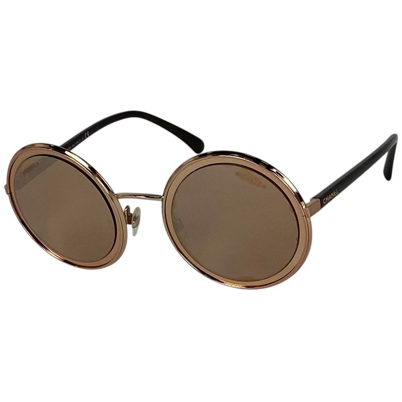 Chanel Logo Sunglass Es Round Eyewear Sunglass Es Metal Plastic Bronze 4226 Ladies