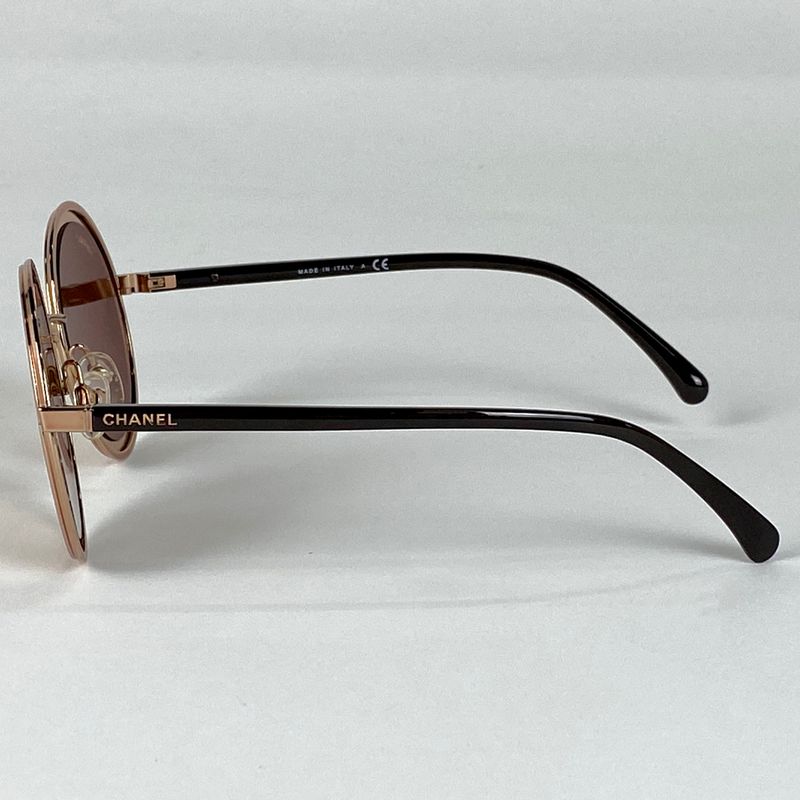 Chanel Logo Sunglass Es Round Eyewear Sunglass Es Metal Plastic Bronze 4226 Ladies