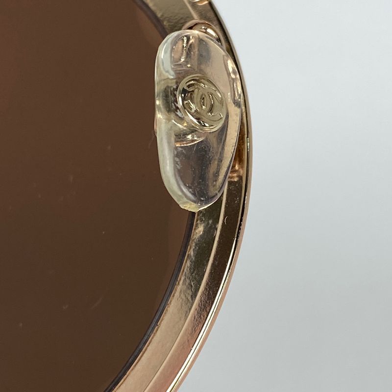 Chanel Logo Sunglass Es Round Eyewear Sunglass Es Metal Plastic Bronze 4226 Ladies