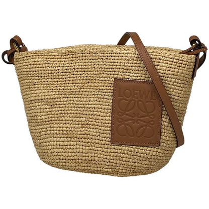 Loewe Slit Pochette Bag Anagram Bag Shoulder Bag Raffia Brown Women