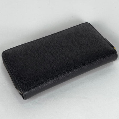 Gucci GG Marmont Long Wallet Double G Round Zipper Long Leather Black 428736